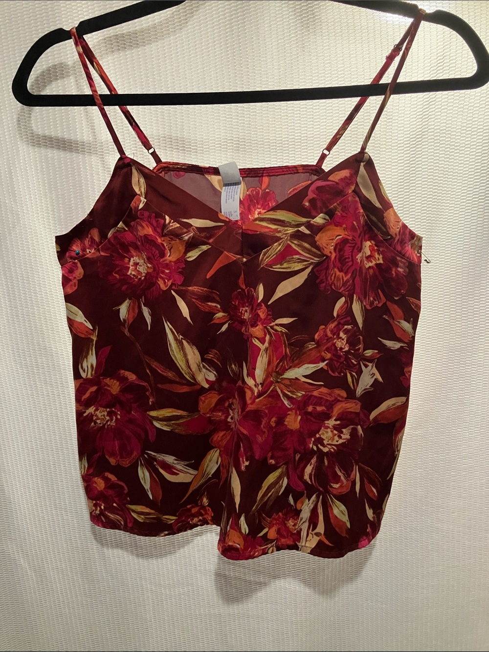 stars above Burgundy Floral Satin Cami